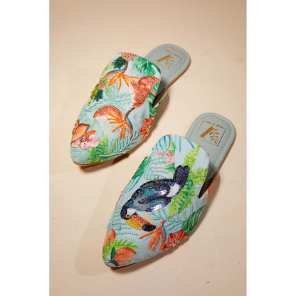 House of Vian Blue Tropical Toucan Mules
