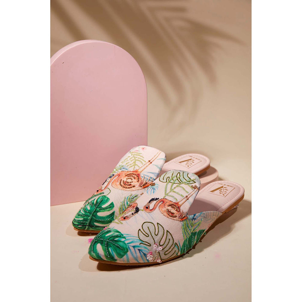 House of Vian Peach Flaming Low Mules