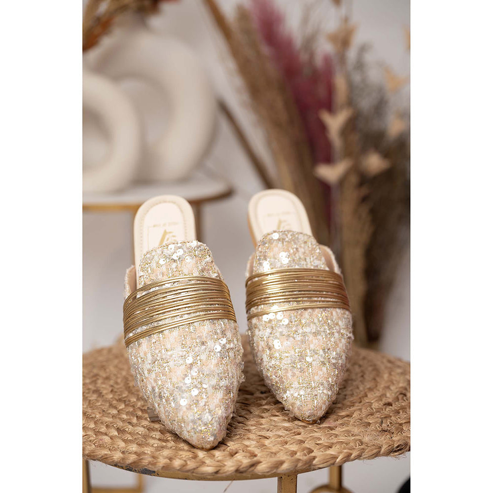 House of Vian Shimmer Gold Mules