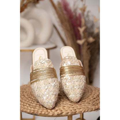 House of Vian Shimmer Gold Mules