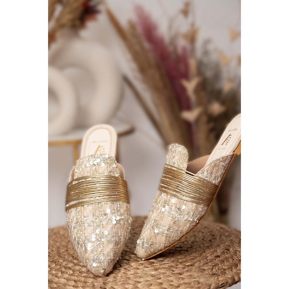 House of Vian Shimmer Gold Mules