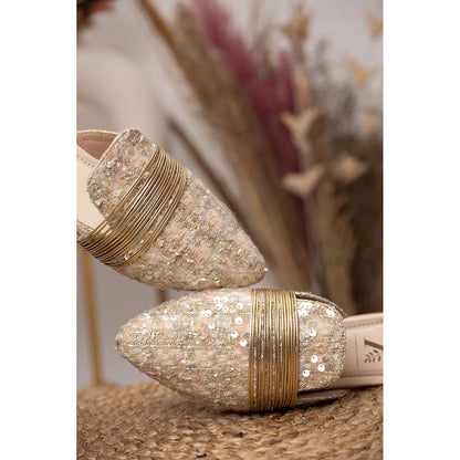 House of Vian Shimmer Gold Mules