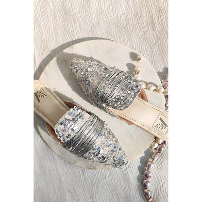 House of Vian Shimmer Silver Mules
