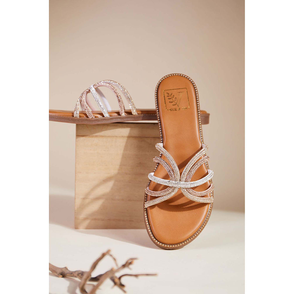 House of Vian Lana Gold Flats