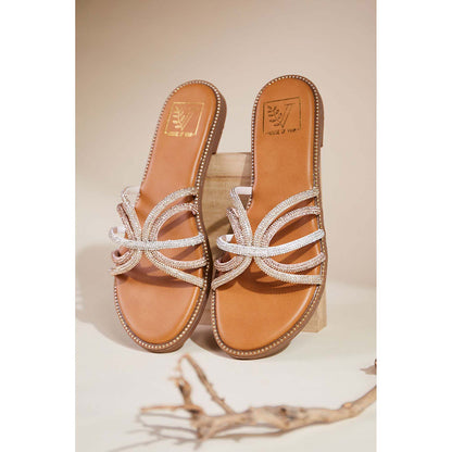 House of Vian Lana Gold Flats