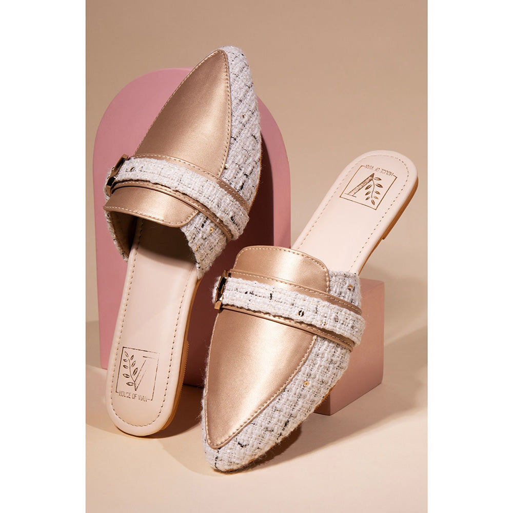 House of Vian Buckle It Rose Gold Mules