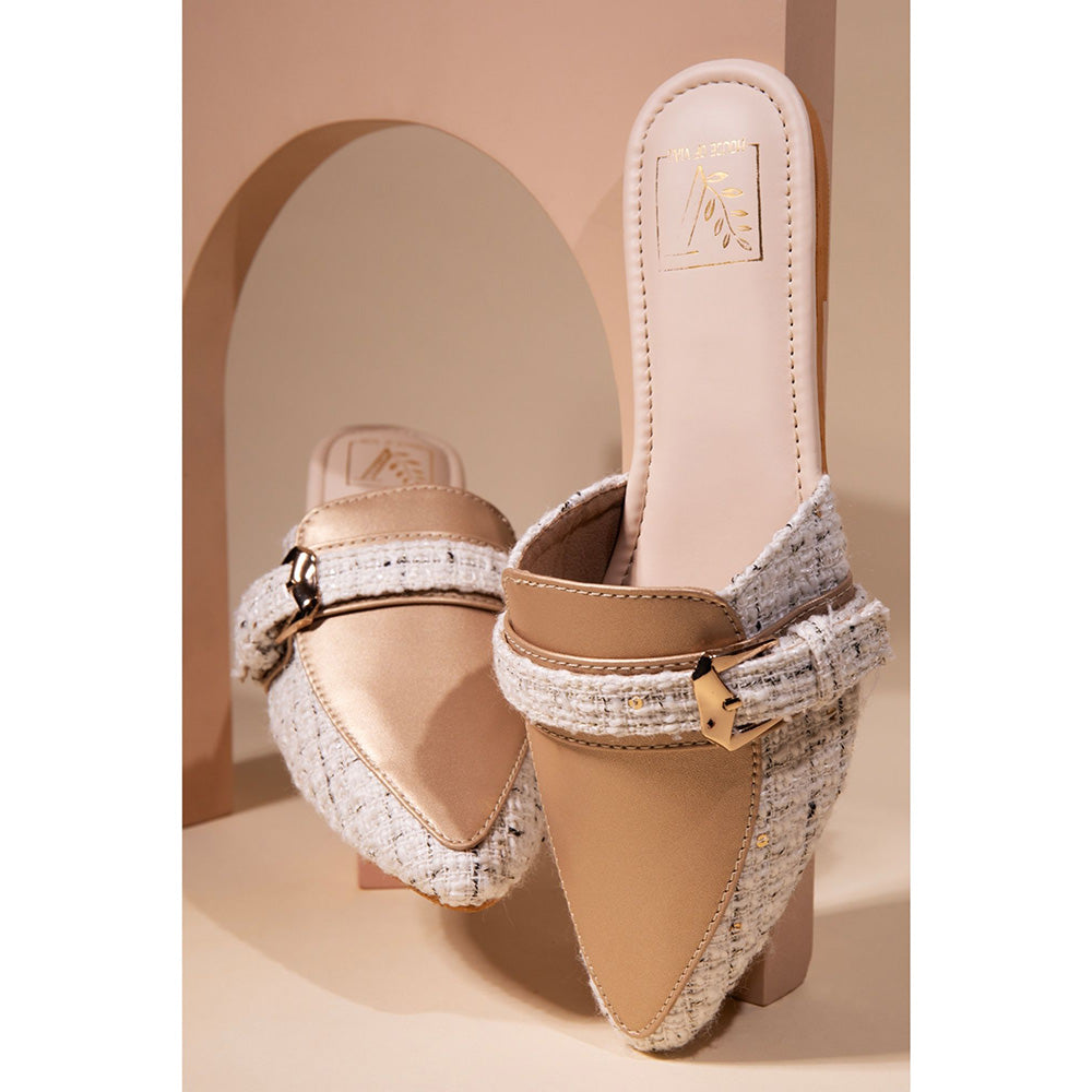 House of Vian Buckle It Rose Gold Mules