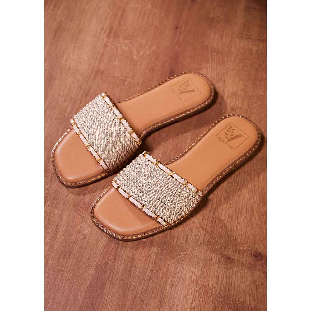 House of Vian Delilah Tan Open Toe Flats