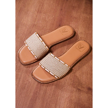 House of Vian Delilah Tan Open Toe Flats