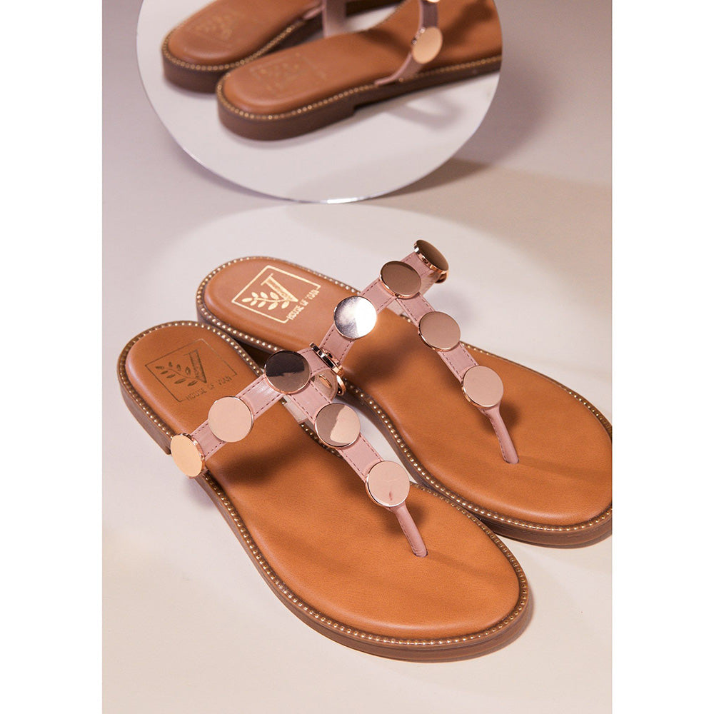 House of Vian Jolene Pink T-Strap Flats