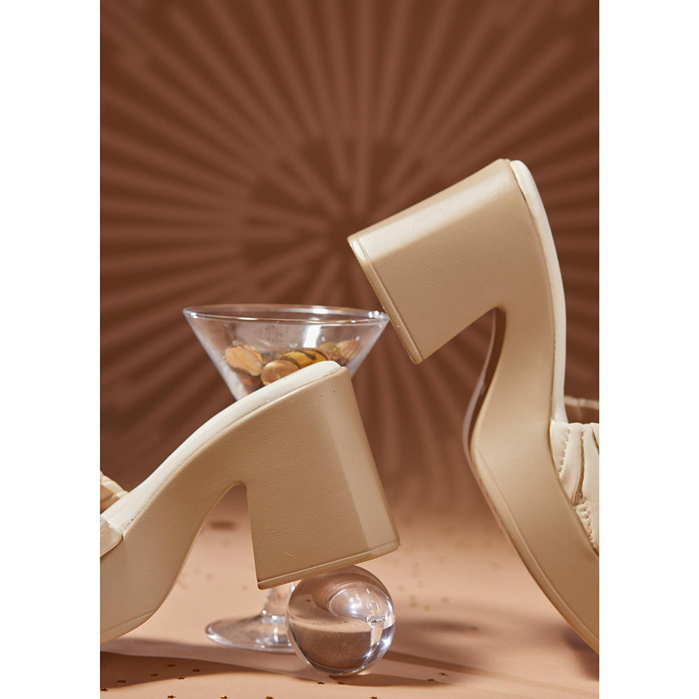 House of Vian Charlotte Nude Block Heels Sandals