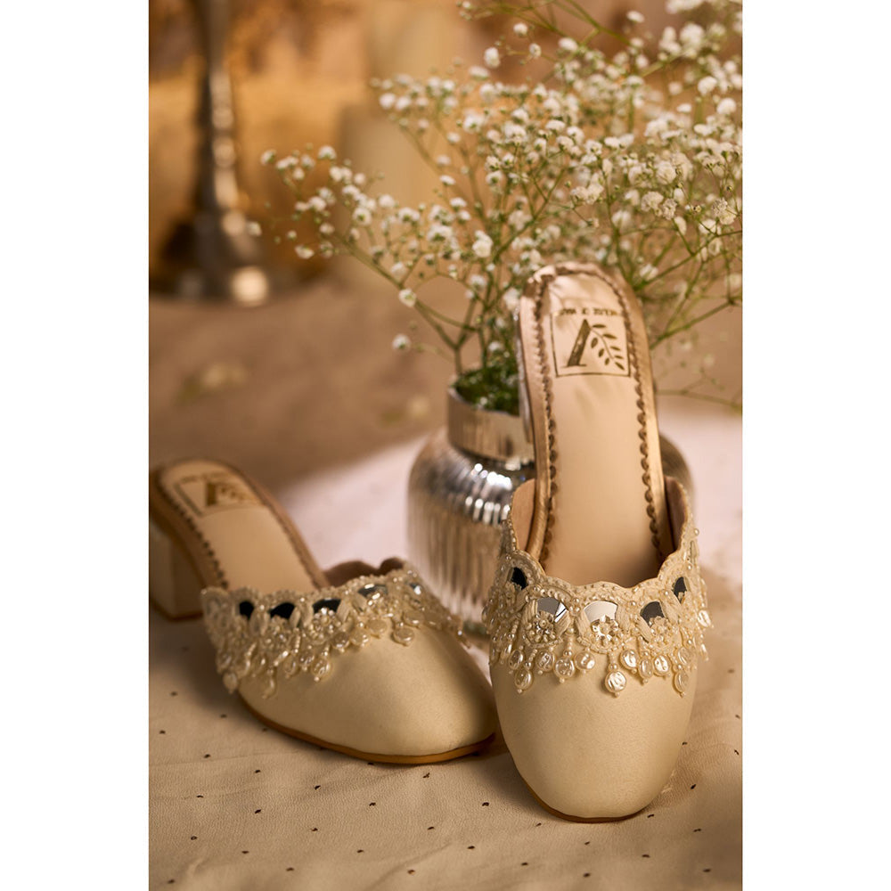 House of Vian Chandrika Beige Mules