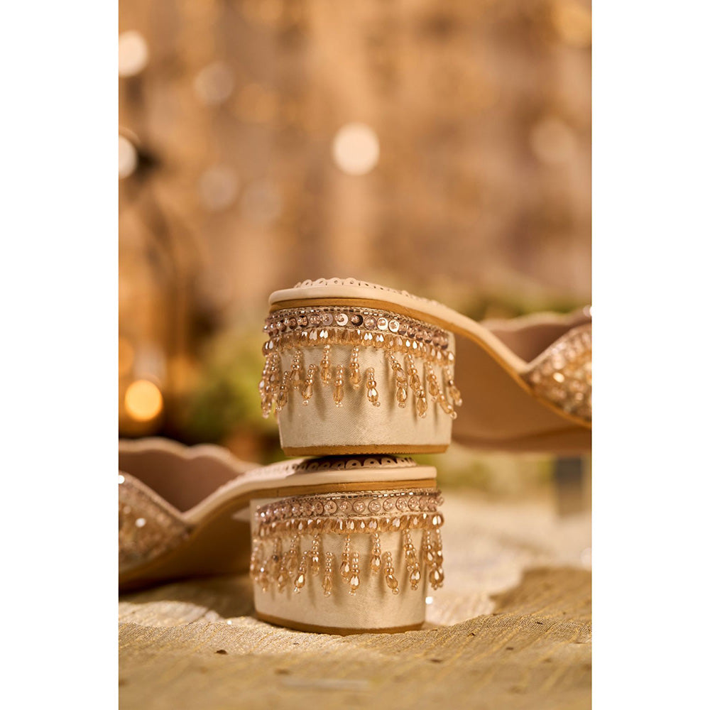 House of Vian Shabnam Beige Mules