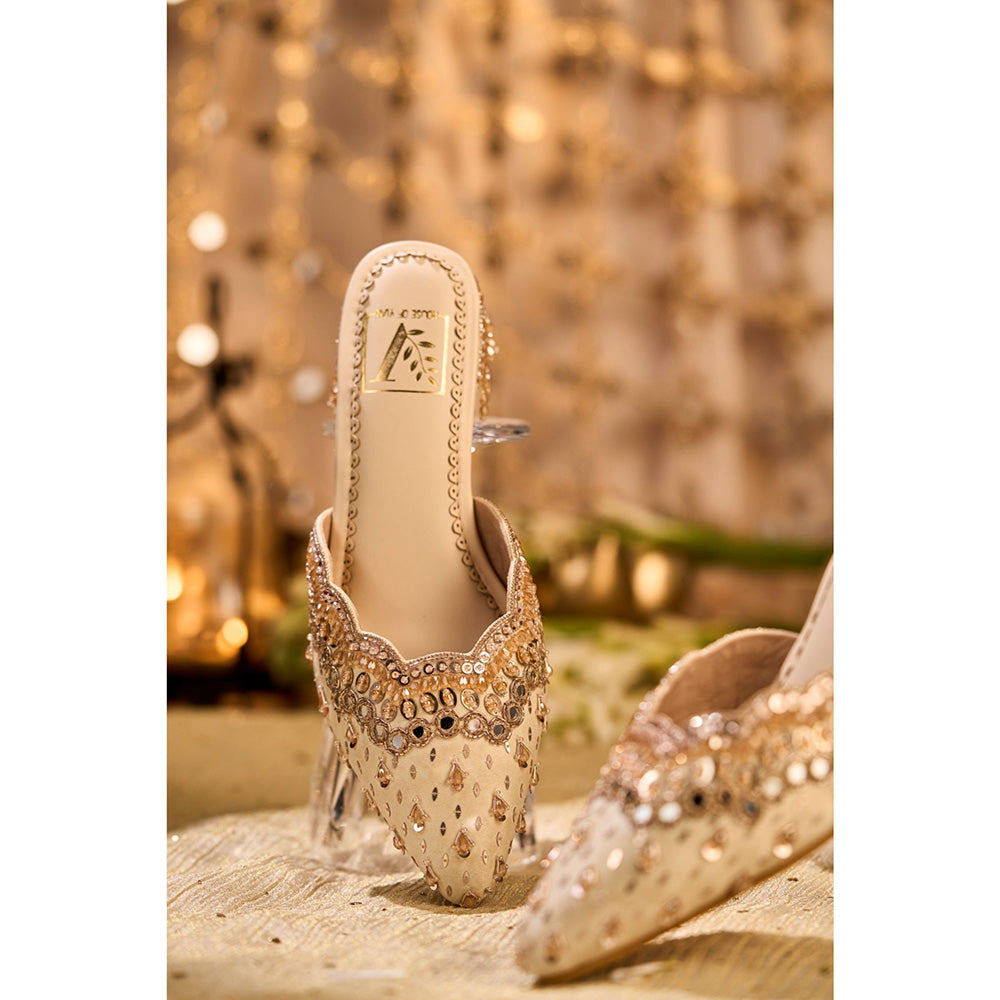 House of Vian Shabnam Beige Mules