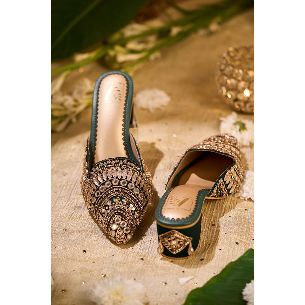 House of Vian Rabayat Green Mules