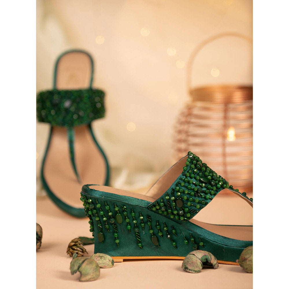 House of Vian Samara Green Wedges
