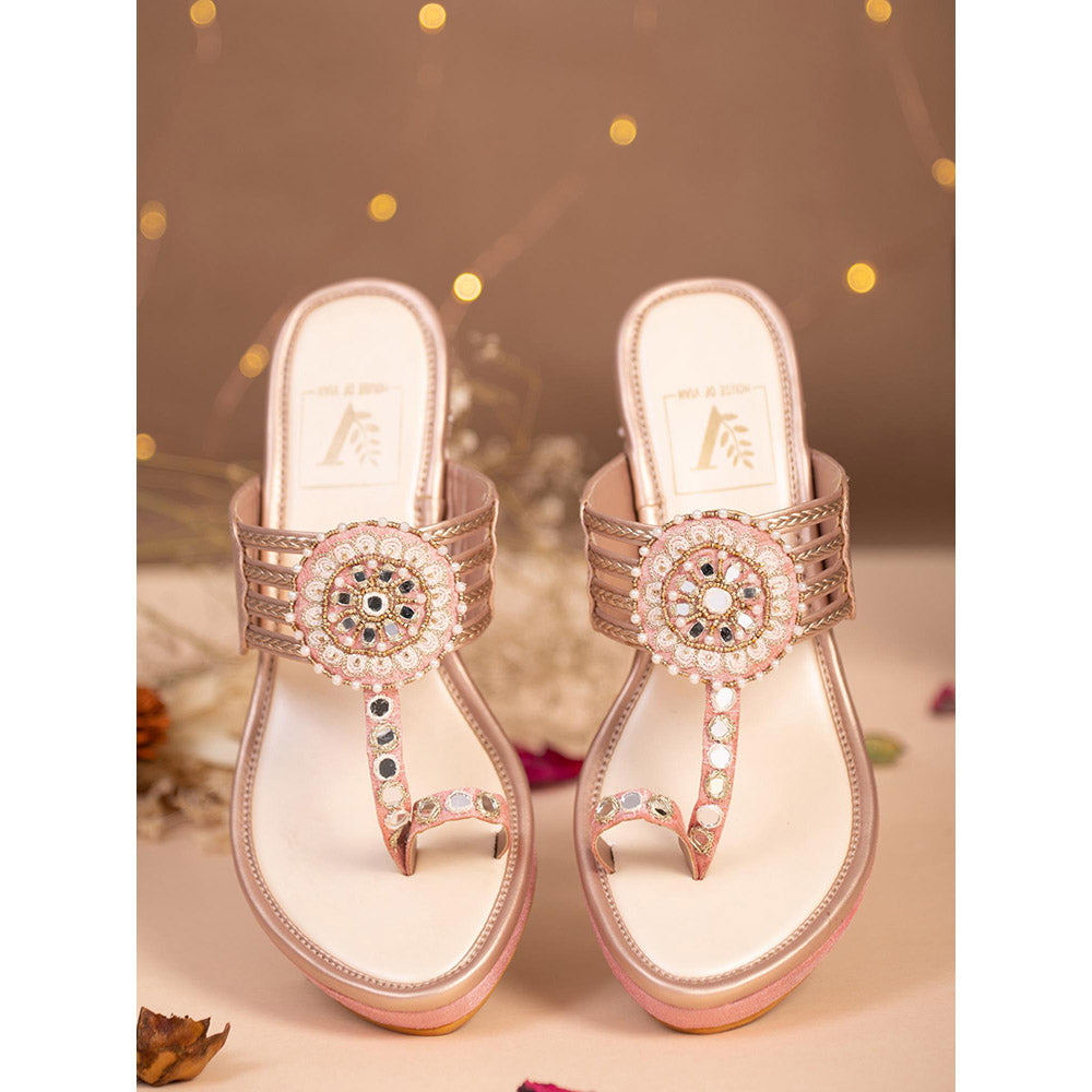 House of Vian Jharokha Pink Wedges
