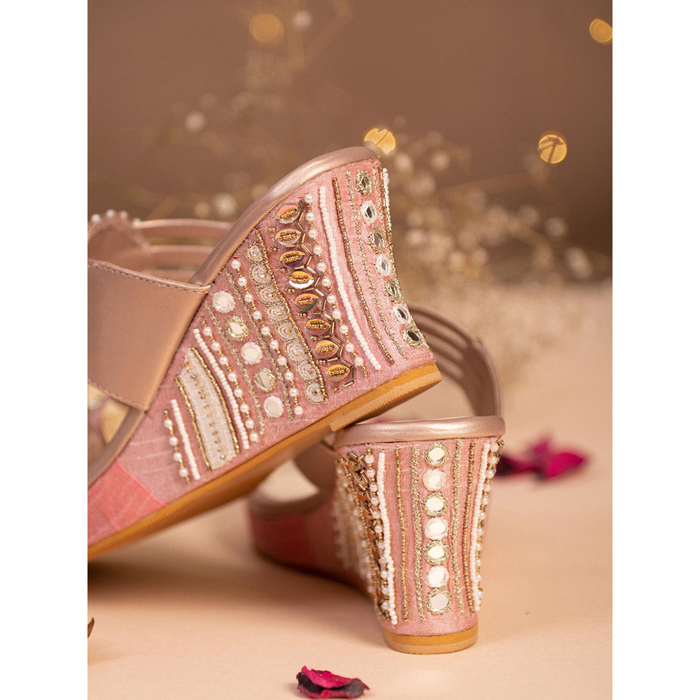 House of Vian Jharokha Pink Wedges