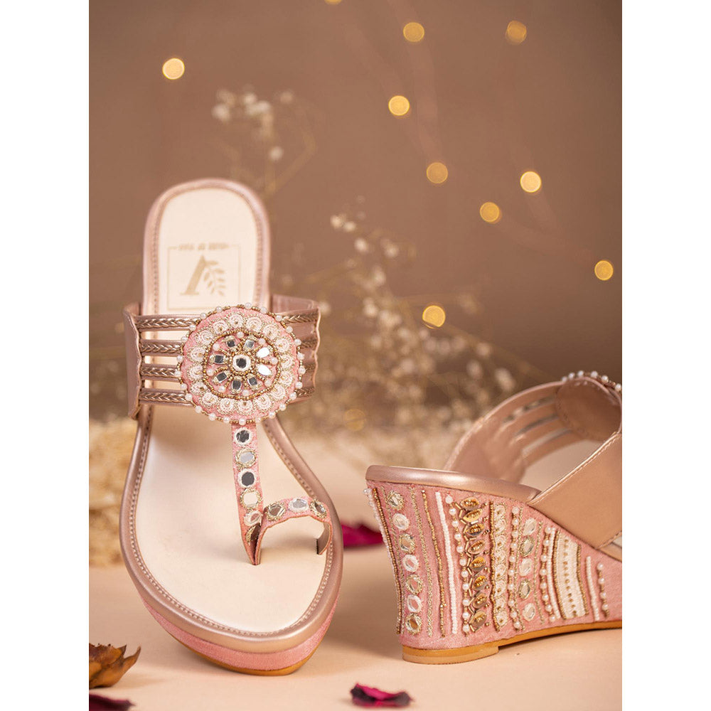 House of Vian Jharokha Pink Wedges