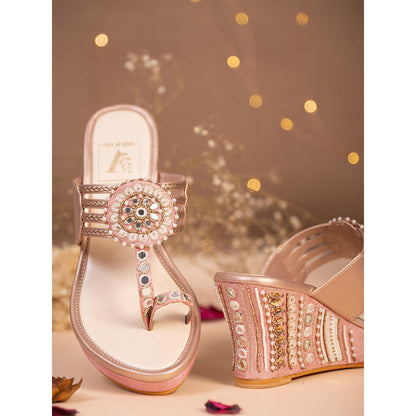 House of Vian Jharokha Pink Wedges