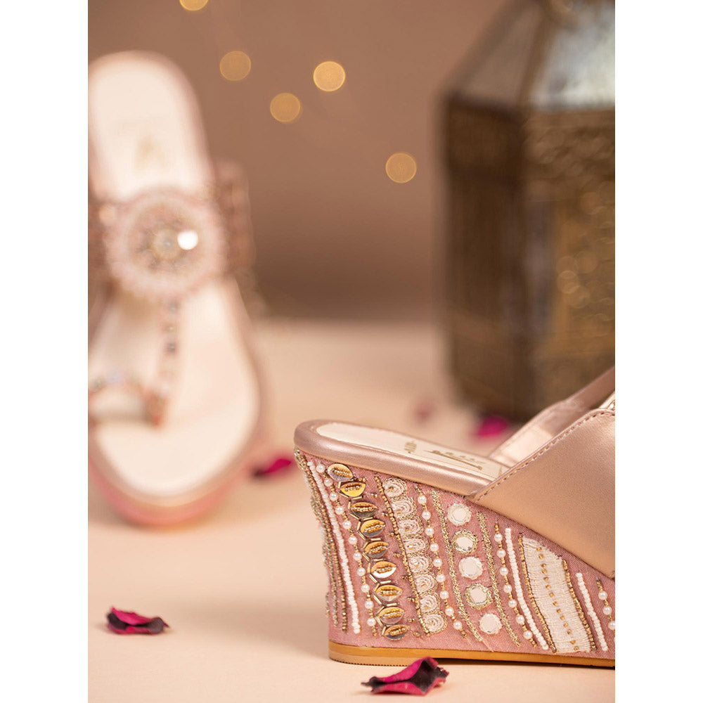 House of Vian Jharokha Pink Wedges