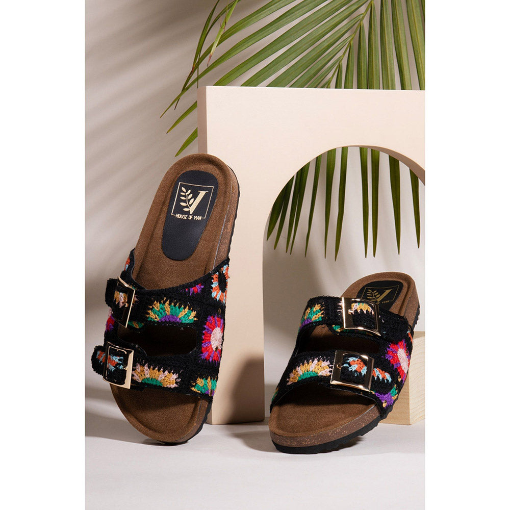 House of Vian Women Black Sandals