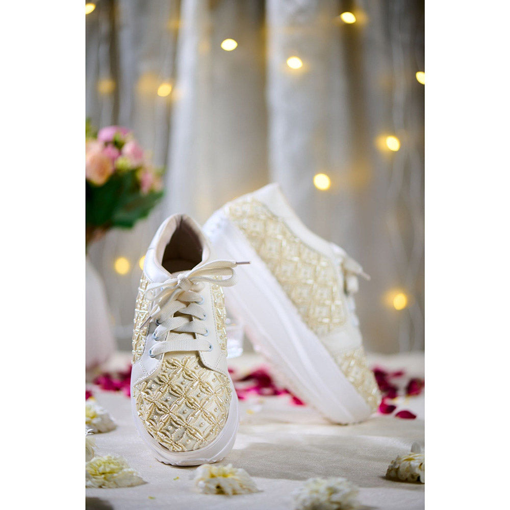 House of Vian White Elysian Pearl Sneakers
