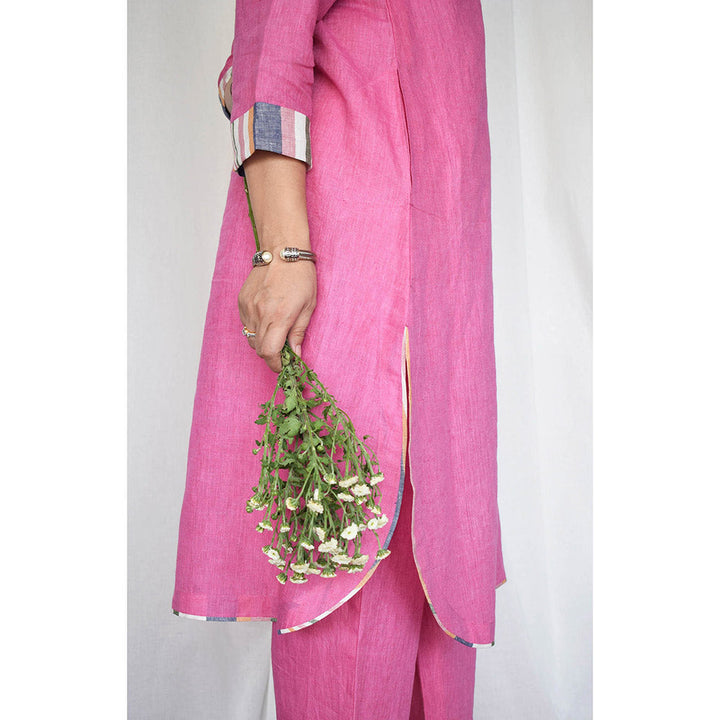 HOUSE OF MOXA Orchid Pink Linen Co-Ord (Set of 2)