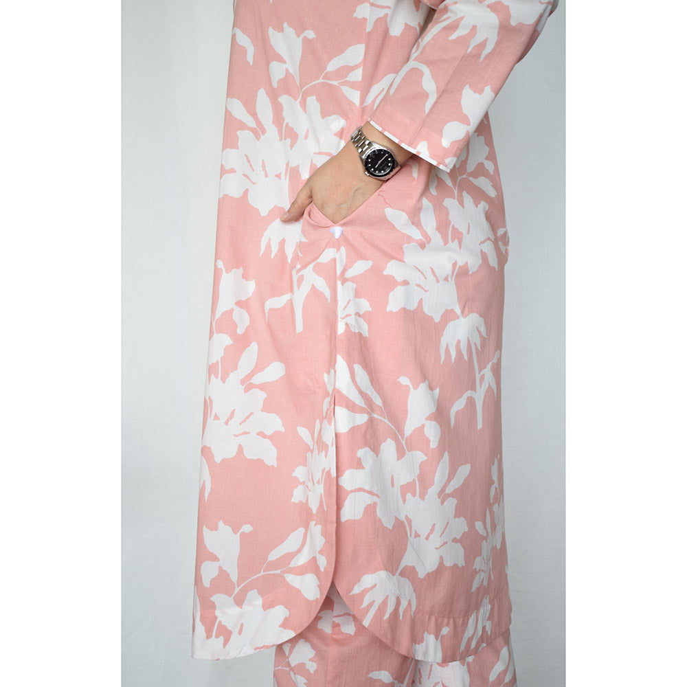 HOUSE OF MOXA Pink Floral Co-Ord (Set of 2)