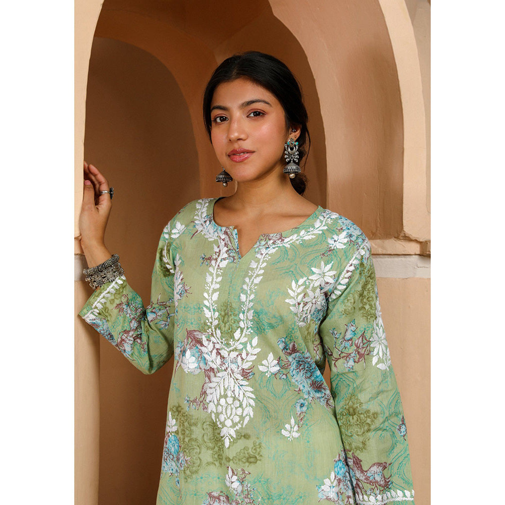 House of Chikankari Eliza Chikankari Mulmul Straight Kurta