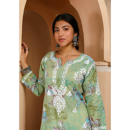 House of Chikankari Eliza Chikankari Mulmul Straight Kurta