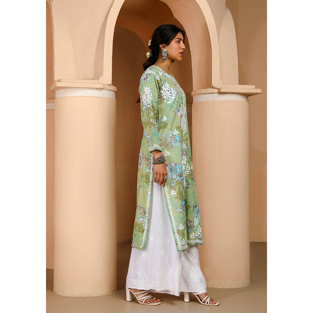 House of Chikankari Eliza Chikankari Mulmul Straight Kurta