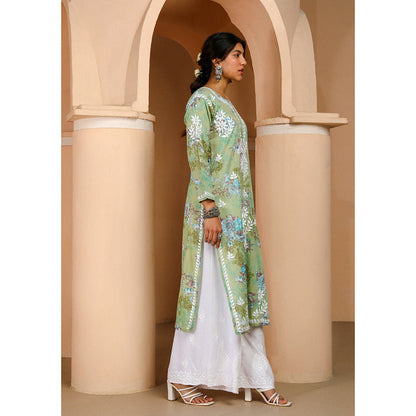 House of Chikankari Eliza Chikankari Mulmul Straight Kurta