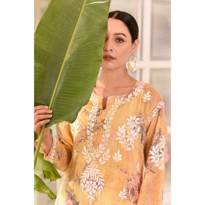 House of Chikankari Eliza Chikankari Mulmul Straight Kurta