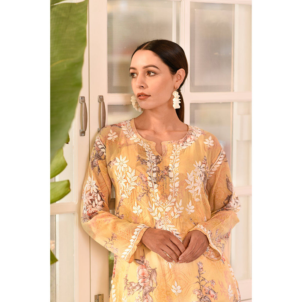 House of Chikankari Eliza Chikankari Mulmul Straight Kurta