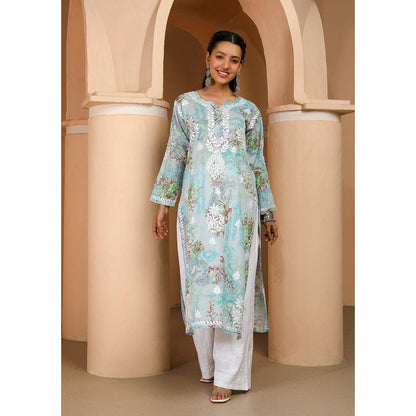 House of Chikankari Eliza Chikankari Mulmul Straight Kurta
