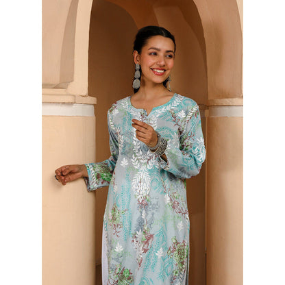 House of Chikankari Eliza Chikankari Mulmul Straight Kurta