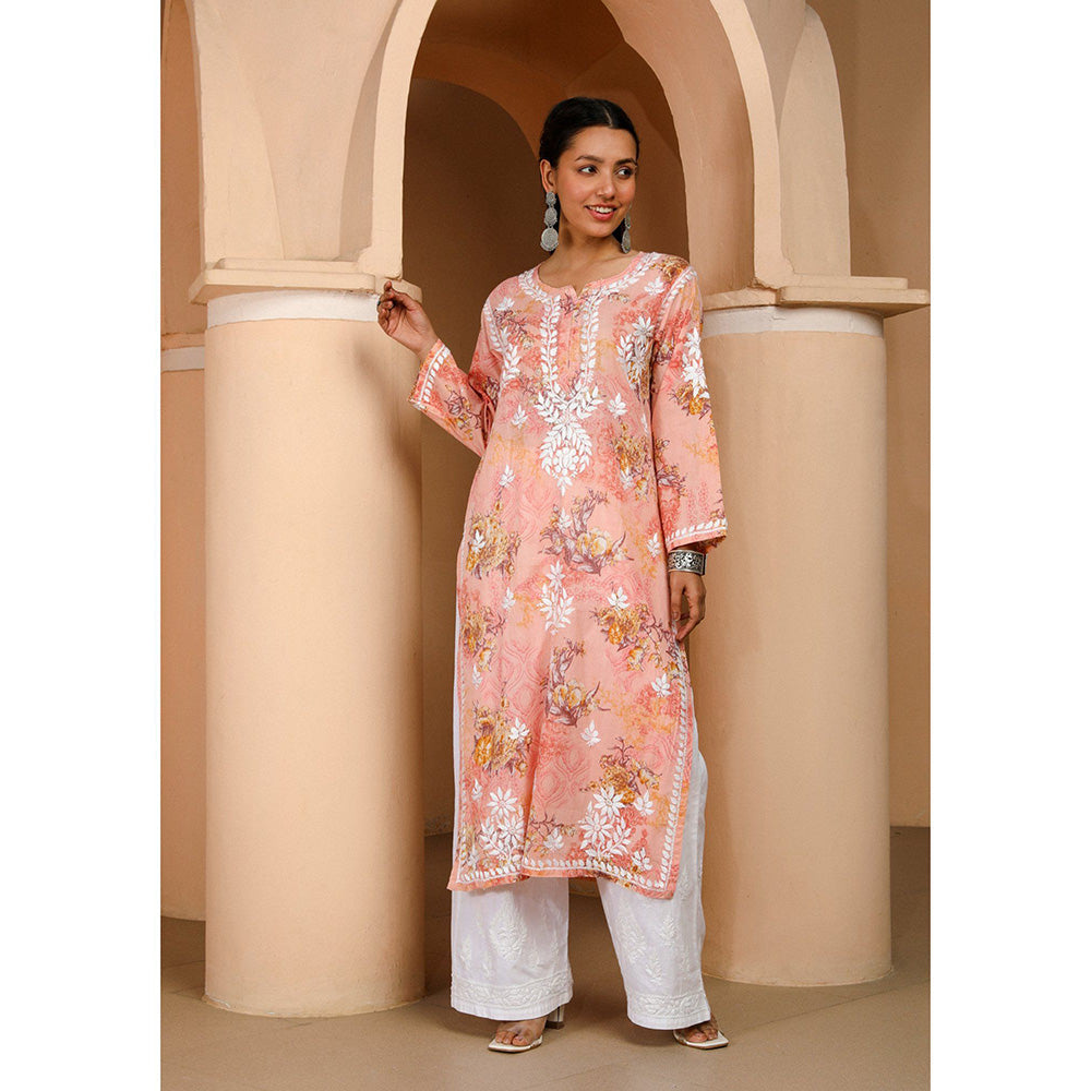 House of Chikankari Eliza Chikankari Mulmul Straight Kurta