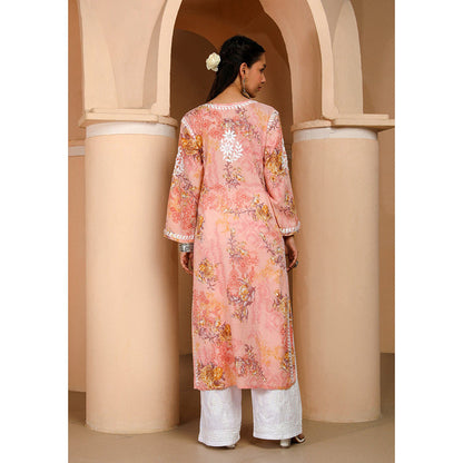 House of Chikankari Eliza Chikankari Mulmul Straight Kurta