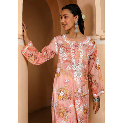 House of Chikankari Eliza Chikankari Mulmul Straight Kurta
