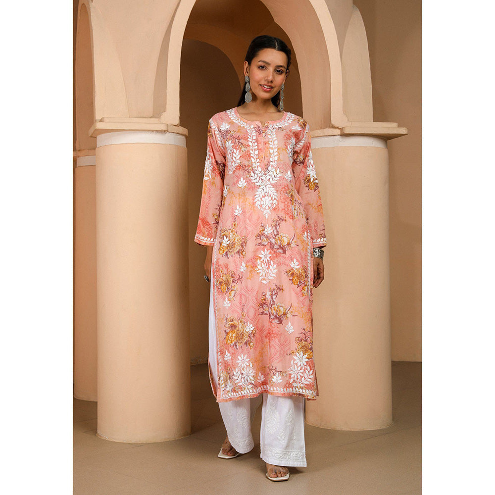 House of Chikankari Eliza Chikankari Mulmul Straight Kurta