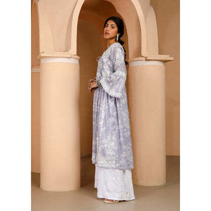 House of Chikankari Zainab Chikankari Mulmul Angrakha Kurta
