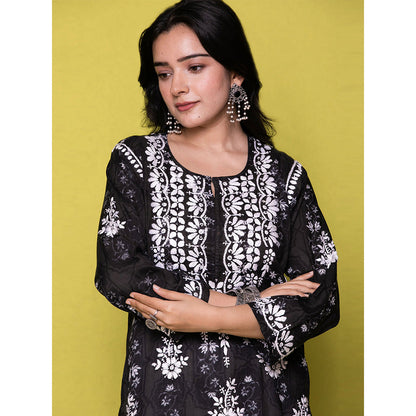House of Chikankari Riyad Chikankari Mulmul Straight Kurta