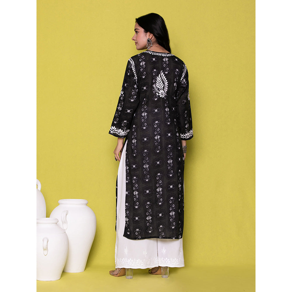 House of Chikankari Riyad Chikankari Mulmul Straight Kurta