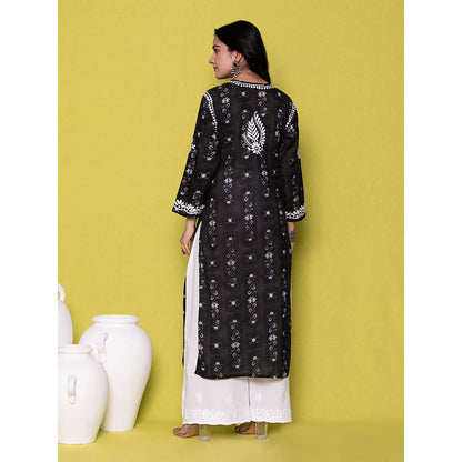 House of Chikankari Riyad Chikankari Mulmul Straight Kurta