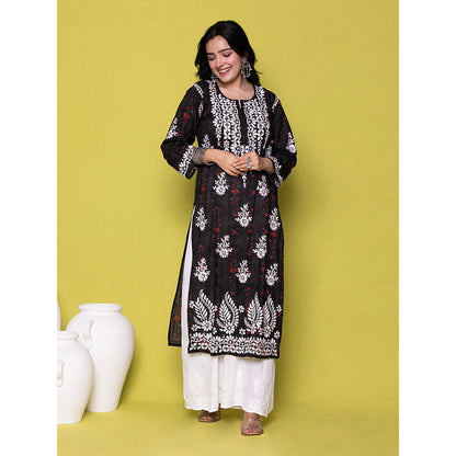 House of Chikankari Riyad Chikankari Mulmul Straight Kurta