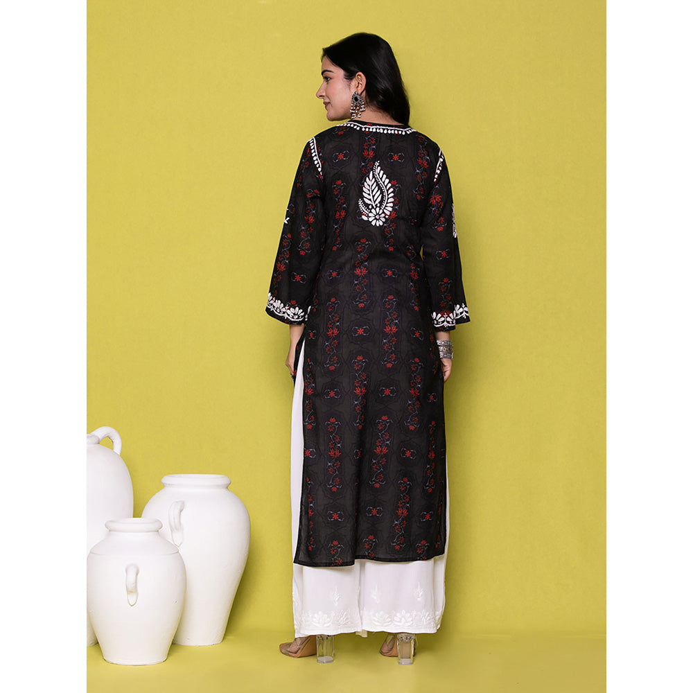 House of Chikankari Riyad Chikankari Mulmul Straight Kurta