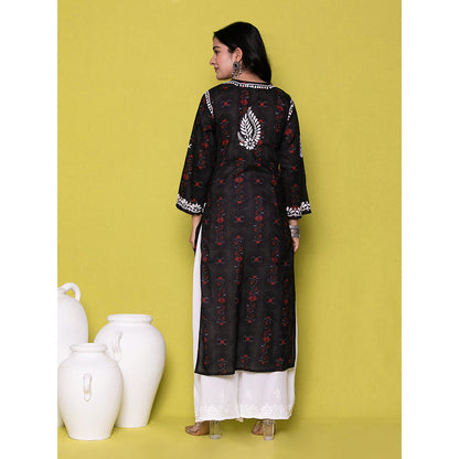 House of Chikankari Riyad Chikankari Mulmul Straight Kurta