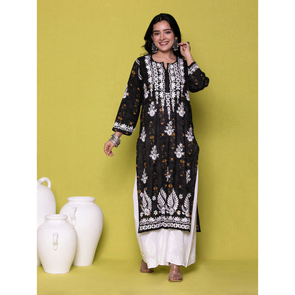 House of Chikankari Riyad Chikankari Mulmul Straight Kurta