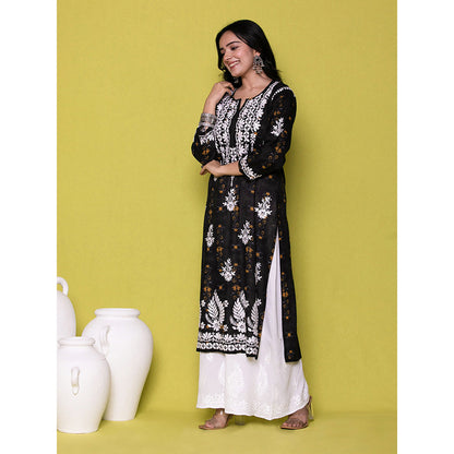House of Chikankari Riyad Chikankari Mulmul Straight Kurta